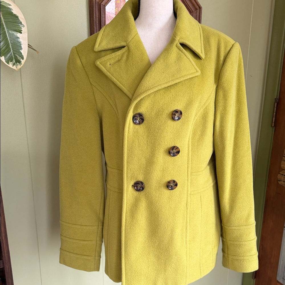 St. John's Bay Women's Yellow Pea Coat